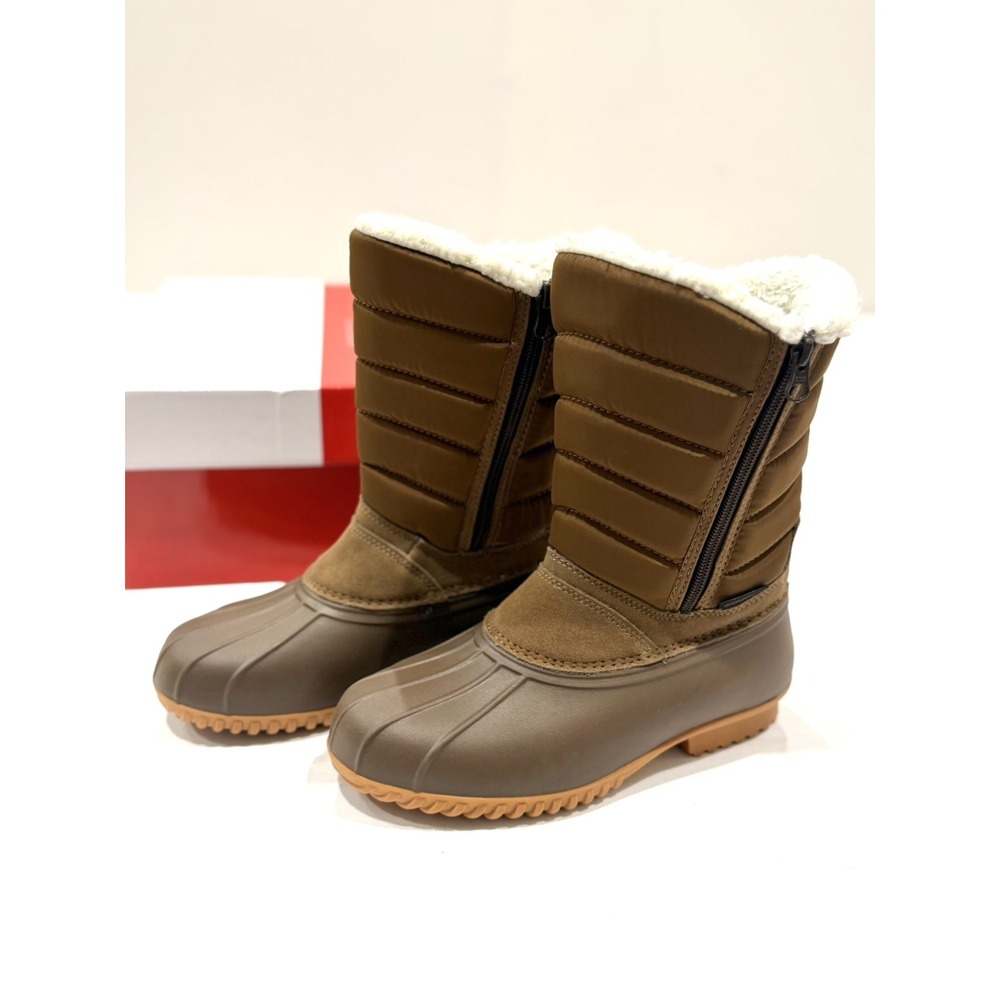 Propet Waterproof Boots Womens 6.5 Brown Illia Winter Sherpa Retro Zip Booties